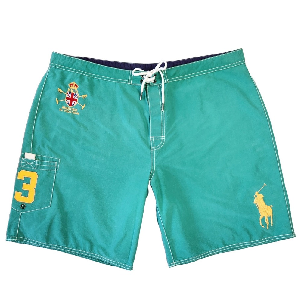 Polo Ralph Lauren Swim Trunks Mens 38 Beachy Embriodered Big Pony Preppy Summer